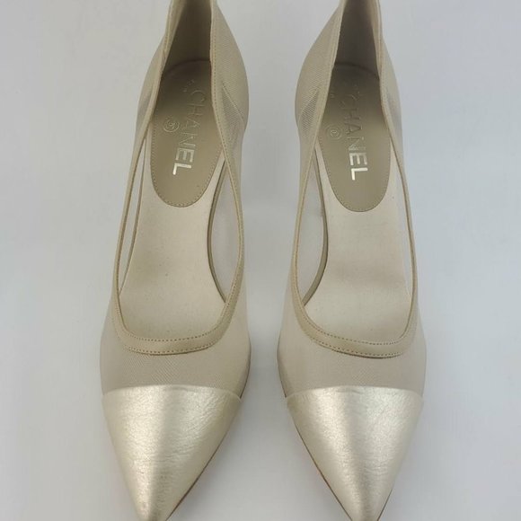 Chanel Metallic Mesh Leather Pump CHANEL - Picture 2 of 13